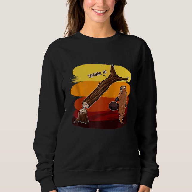 Sweatshirt Funny Beaver Zip (Devant)