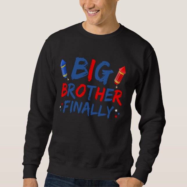 Sweatshirt Funny Big Brother 4 juillet Annonce de grossesse (Devant)
