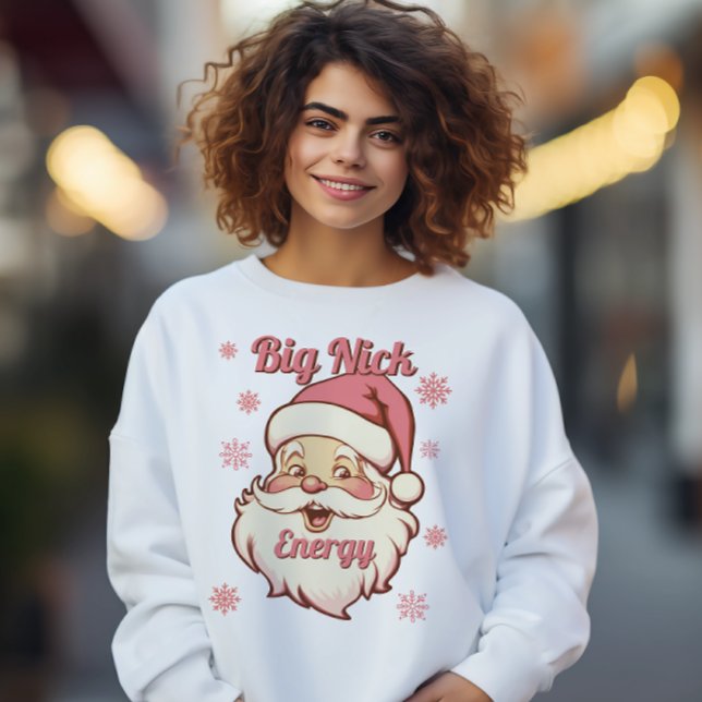 Sweatshirt Funny Big Nick Energy Retro Père Noël (Créateur téléchargé)