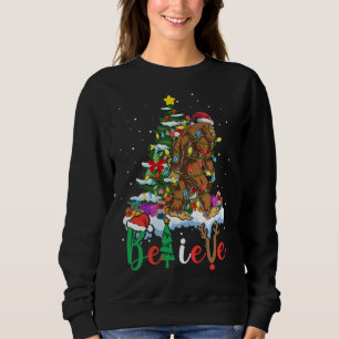 Sweatshirt Funny Bigfoot sapin de Noël Lumières Noël Sasquatc