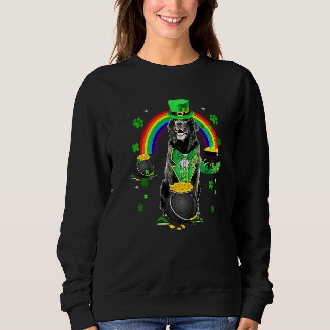 Sweatshirt Funny Black Lab Leprechaun Shamrock St Patrick's D (Devant)