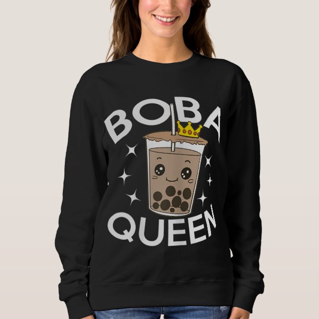 Sweatshirt Funny Boba Tea Bubble Boba Queen Cadeau (Devant)