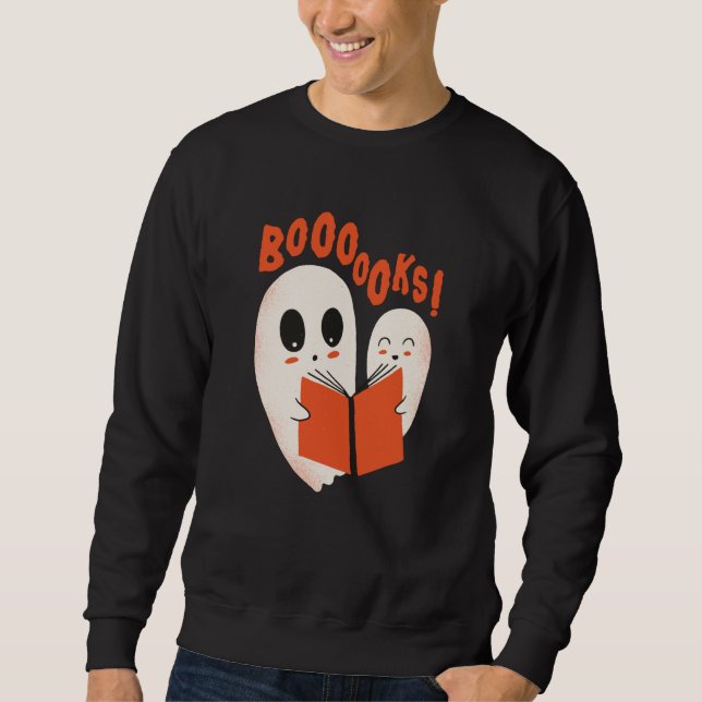 Sweatshirt Funny Bookworm Ghost Halloween Costume Booooks (Devant)