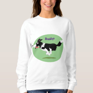 Sweatshirt Funny Border Collie chien en course dessin animé