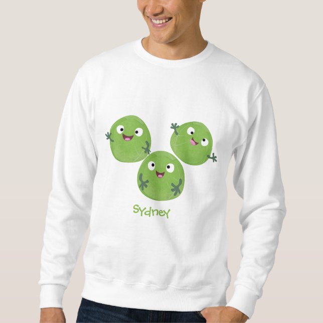 Sweatshirt Funny Brussels sprouts légumes caricature (Devant)