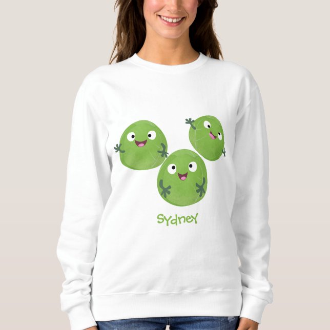 Sweatshirt Funny Brussels sprouts légumes caricature (Devant)