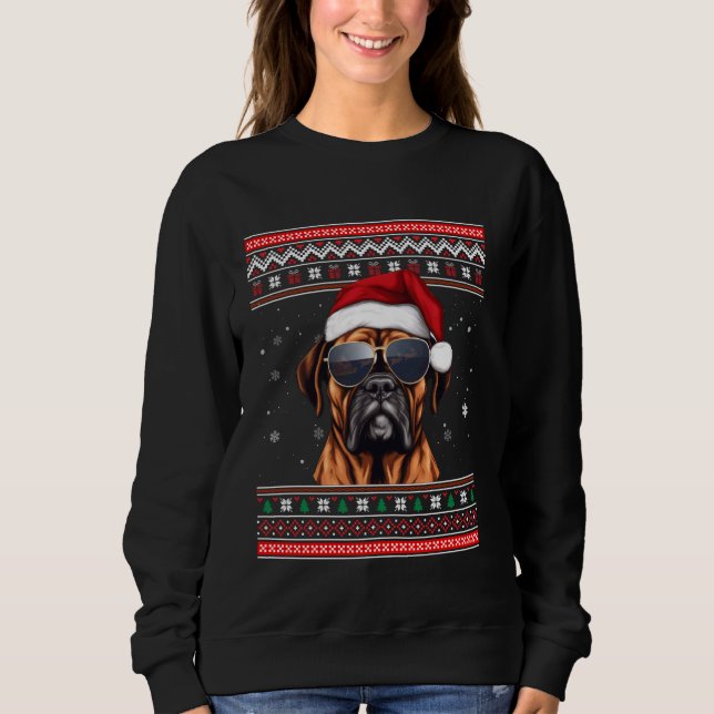 Sweatshirt Funny Bulldog Noël renne Amoureux des chiens Xmas  (Devant)