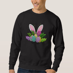 Sweatshirt Funny Bunny Flower Headband pour maman adulte