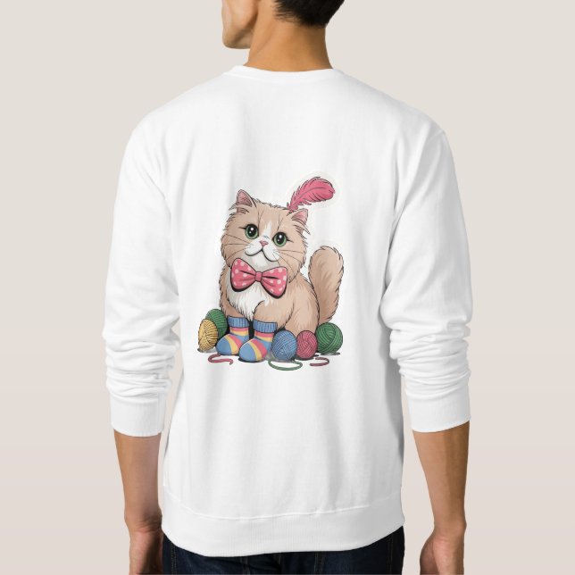 Sweatshirt Funny Cat Design T-Shirt | Cute &Cat Lover Gift (Dos)