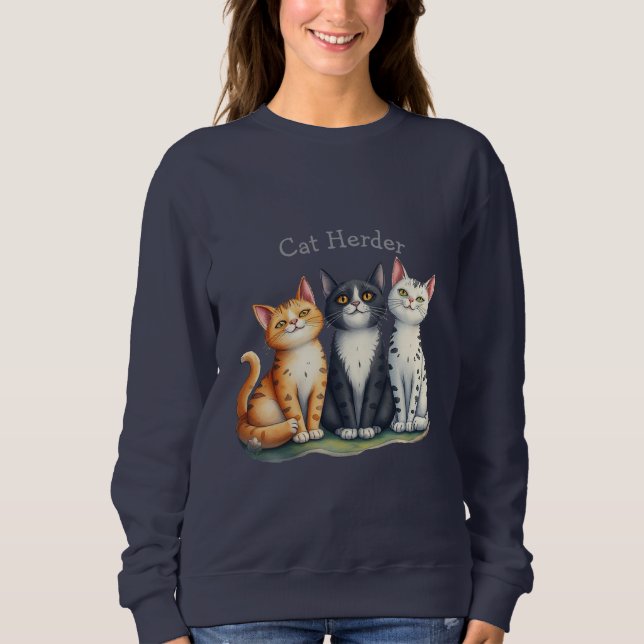 Sweatshirt Funny Cat Herder pour l'Amoureux des chats (Devant)