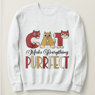 Sweatshirt Funny Cat Lover Graphic Word Art