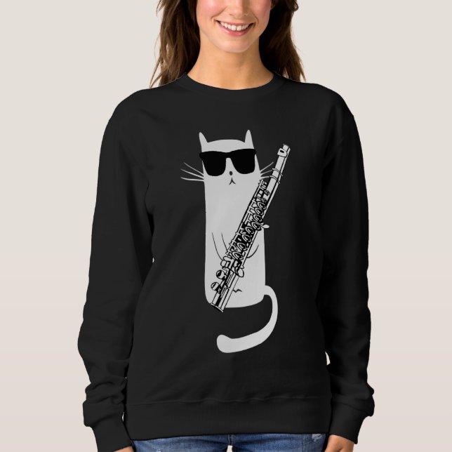 Sweatshirt Funny Cat Wearing (Devant)