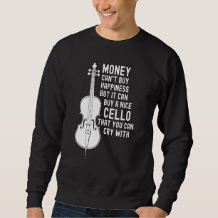 Sweatshirt Funny Cello Argent Cant Acheter Happiness Cello Pl