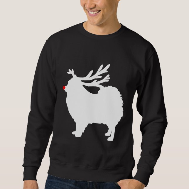 Sweatshirt Funny Chien Poméranie Noël (Devant)