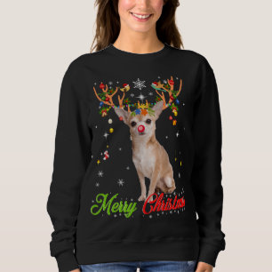 Sweatshirt Funny Chihuahua Chig with Antlers Joyeux Noël T