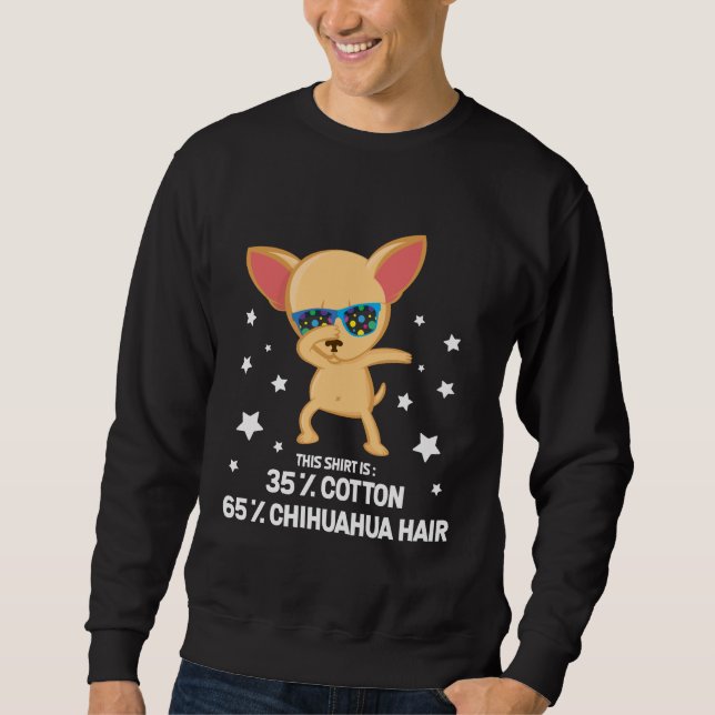 Sweatshirt Funny Chihuahua Dabbing Doing Hair coton (Devant)