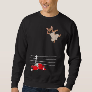 Sweatshirt Funny Christmas Chien Xmas Lutte Père Noël et Fran