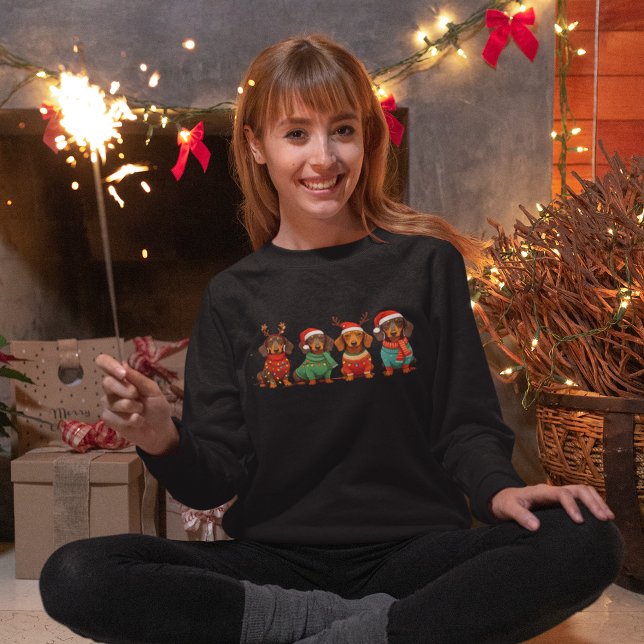Sweatshirt Funny Christmas Dachshunds (Créateur téléchargé)