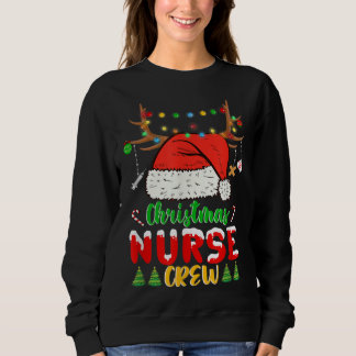 Sweatshirt Funny Christmas Lights Nurse Crew Reindeer Santa N