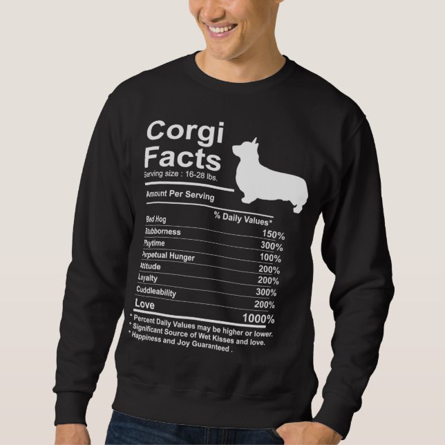 Sweatshirt Funny Corgi Facts (Devant)