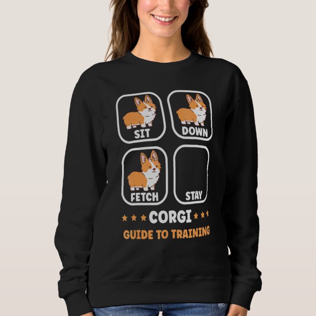Sweatshirt Funny Corgi guide to trainig dog owner corgi (Devant)
