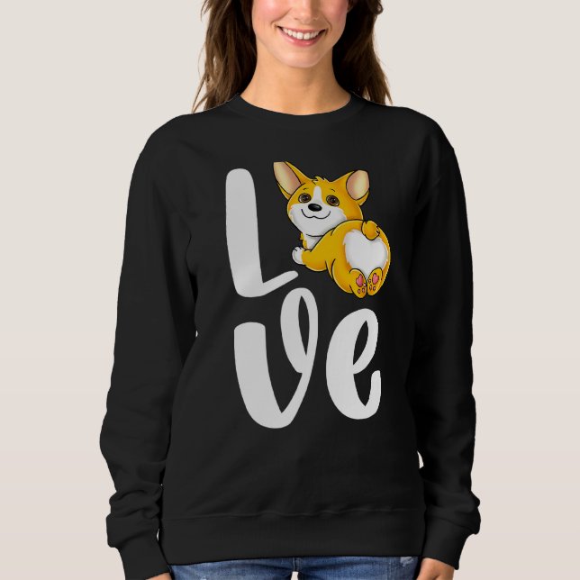 Sweatshirt Funny Corgi mignonne Pembroke Welsh Chien Butt Aim (Devant)