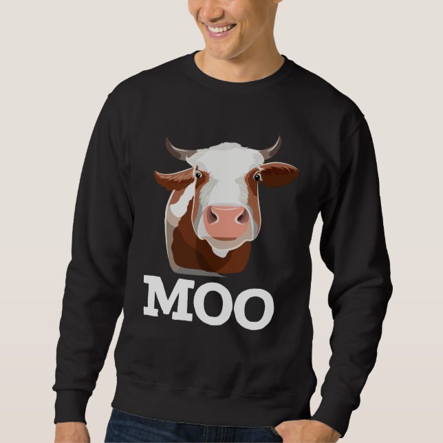 Sweatshirt Funny Cow Moo Humour animal de ferme (Devant)