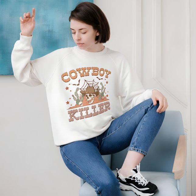 Sweatshirt Funny Cowboy Killer Western Retro Éffrayant (Créateur téléchargé)