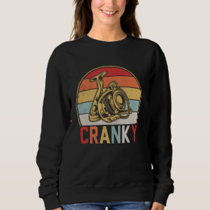 Sweatshirt Funny Cranky Fishing Lure Reel Humour Rétro Hommes
