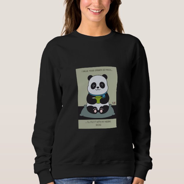 Sweatshirt Funny Custom Sarcastic Panda Opinion Coworker Gift (Devant)