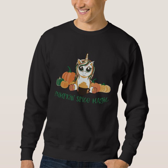 Sweatshirt Funny Cute Unicorn Pumpkin Spice Magic Thanksgivin (Devant)