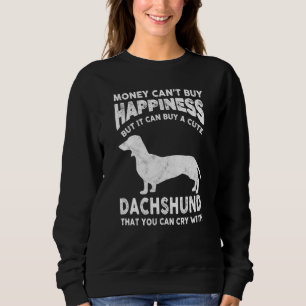Sweatshirt Funny Dachshund Argent Bonheur Animal Chien Plaisa
