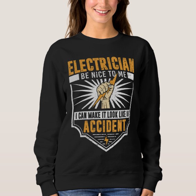 Sweatshirt Funny Electrician Hommes Ingénieur électrique Humo (Devant)