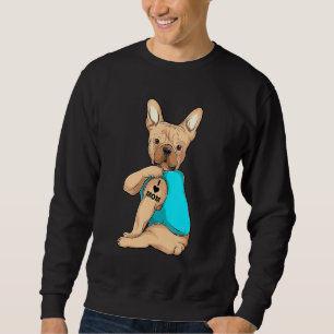 Sweatshirt Funny French Bulldog I Love Maman Vêtements Chien