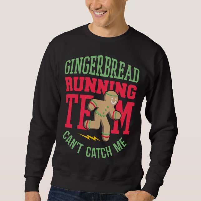 Sweatshirt Funny Gingerbread Équipe de course Noël (Devant)