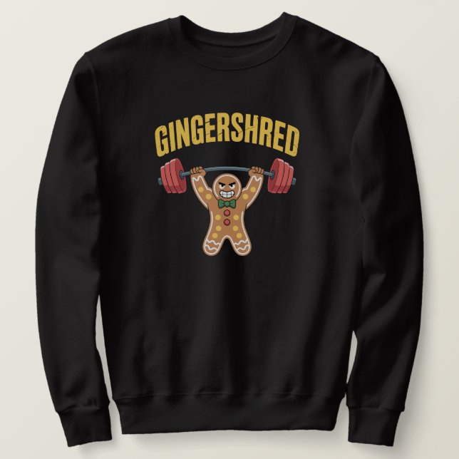Sweatshirt Funny Gingershred Gym Noël (Design devant)