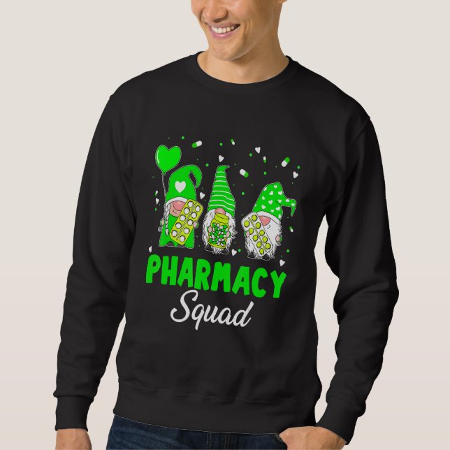 Sweatshirt Funny Gnome Pharmacie Squad Pharmaciste St Patrick (Devant)