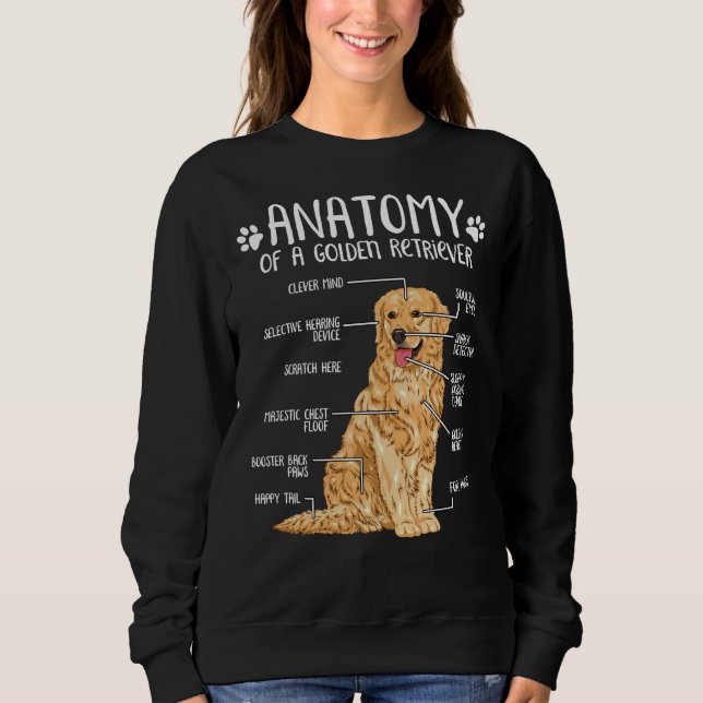 Sweatshirt Funny Golden Retriever Anatomy Dog (Devant)