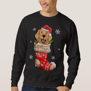 Sweatshirt Funny Golden Retriever Dans Chaussettes Noël Chien