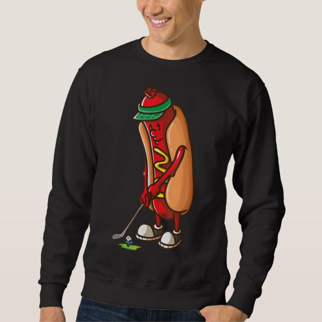 Sweatshirt Funny Golfing Hot Dog Golf Cadeaux pour Homme Boys (Devant)