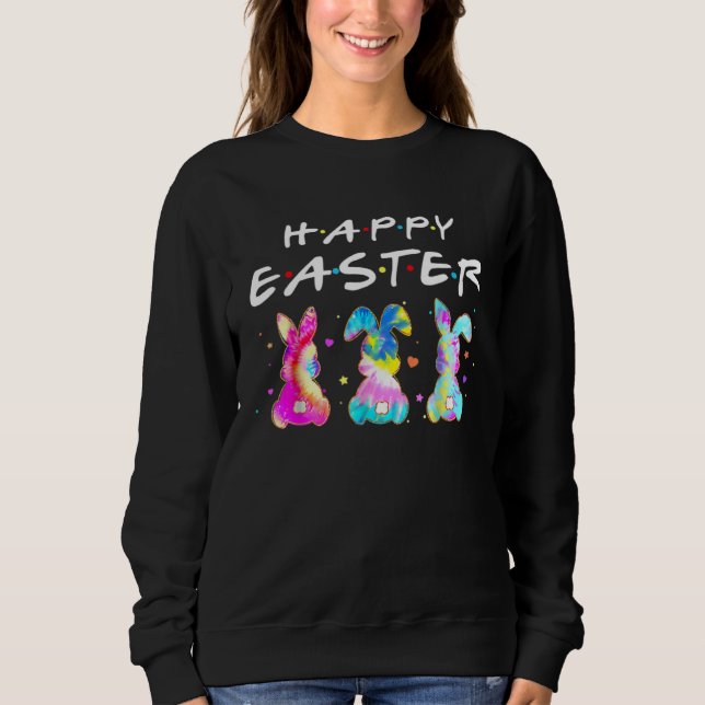 Sweatshirt Funny Happy Easter Three Bunny For Friends Easter  (Devant)