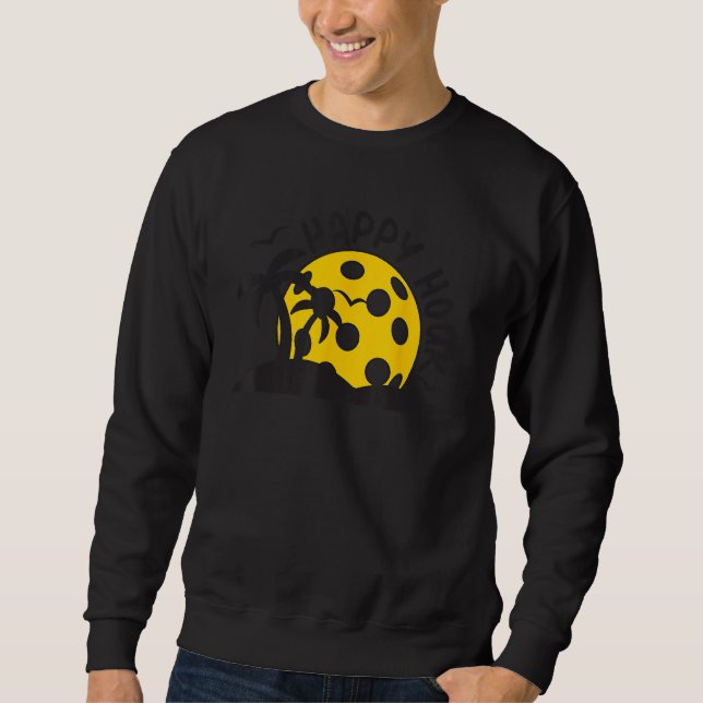 Sweatshirt Funny Happy Hour Pickleball Lover Silhouette Sujet (Devant)