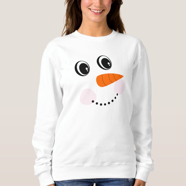 Sweatshirt Funny Happy souriant /Snowman Face T-Shirt (Devant)