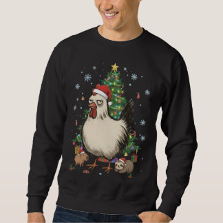 Sweatshirt Funny Holiday Chicken with Capybara & Sloth 
