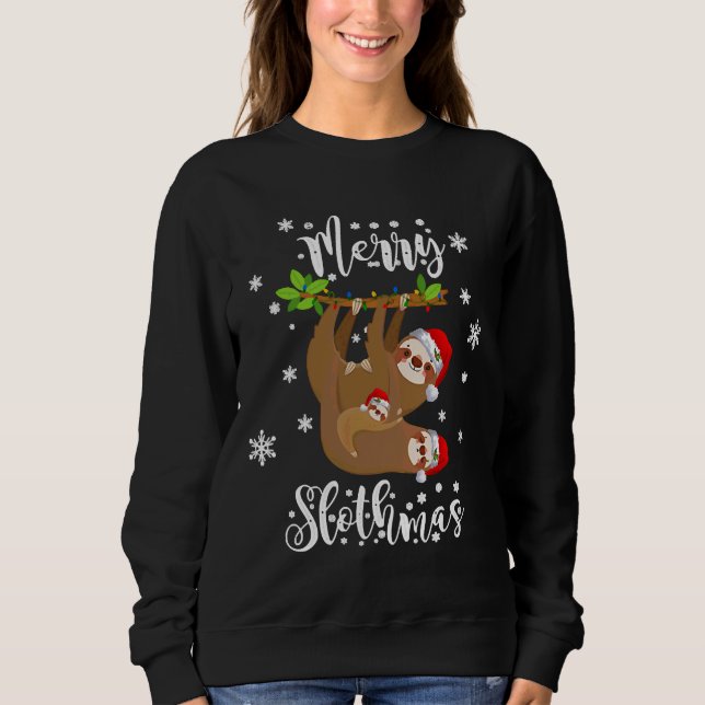 Sweatshirt Funny Joyeux Noël Slothmas (Devant)