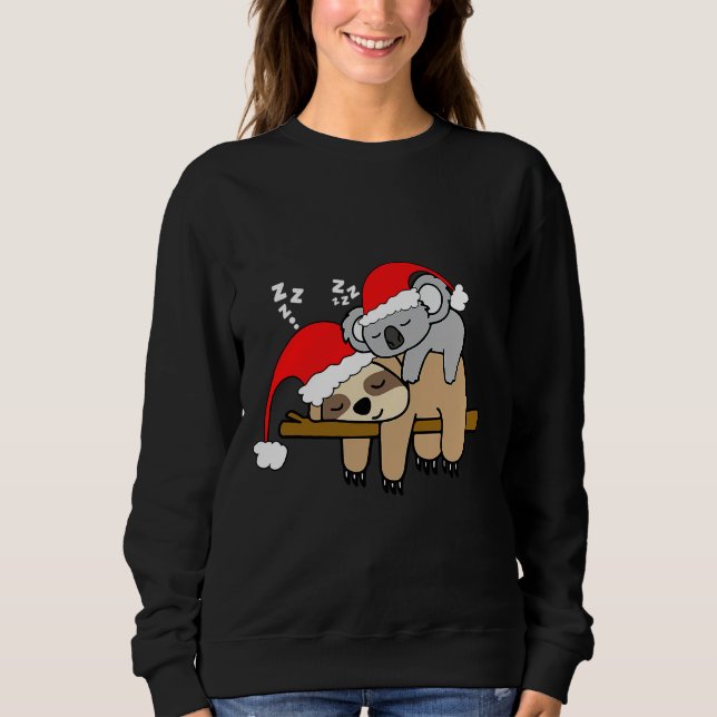 Sweatshirt Funny Lazy Sloth Bakoala Mama Oear (Devant)