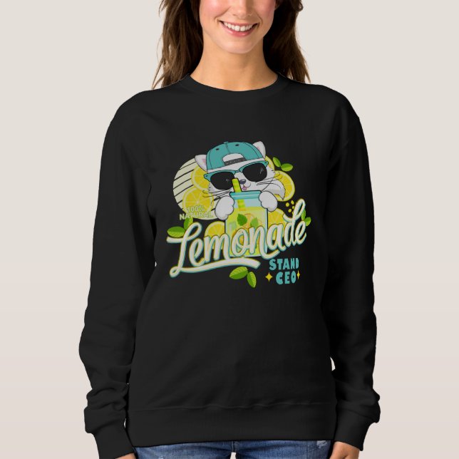 Sweatshirt Funny Lemonade Stand CEO Cute Cat Lemon Juice Busi (Devant)
