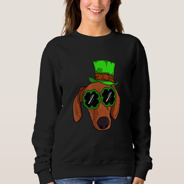 Sweatshirt Funny Leprechaun Dachshund C Jour de la Saint Patr (Devant)
