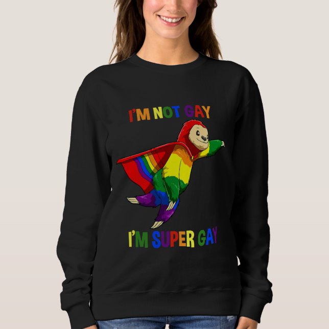 Sweatshirt Funny Lgbtq Super Gay Sloth (Devant)