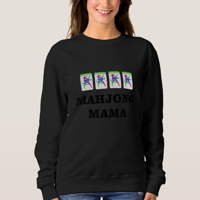 Sweatshirt Funny Mahjong Mama 1 (Devant)